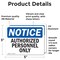 Signmission Authorized Personnel Only OSHA Notice Sign, Vinyl Decal, 5in W x 3.5in L, 2PK OS-2PACK-NS-D-35-L-15277 - alternate 5